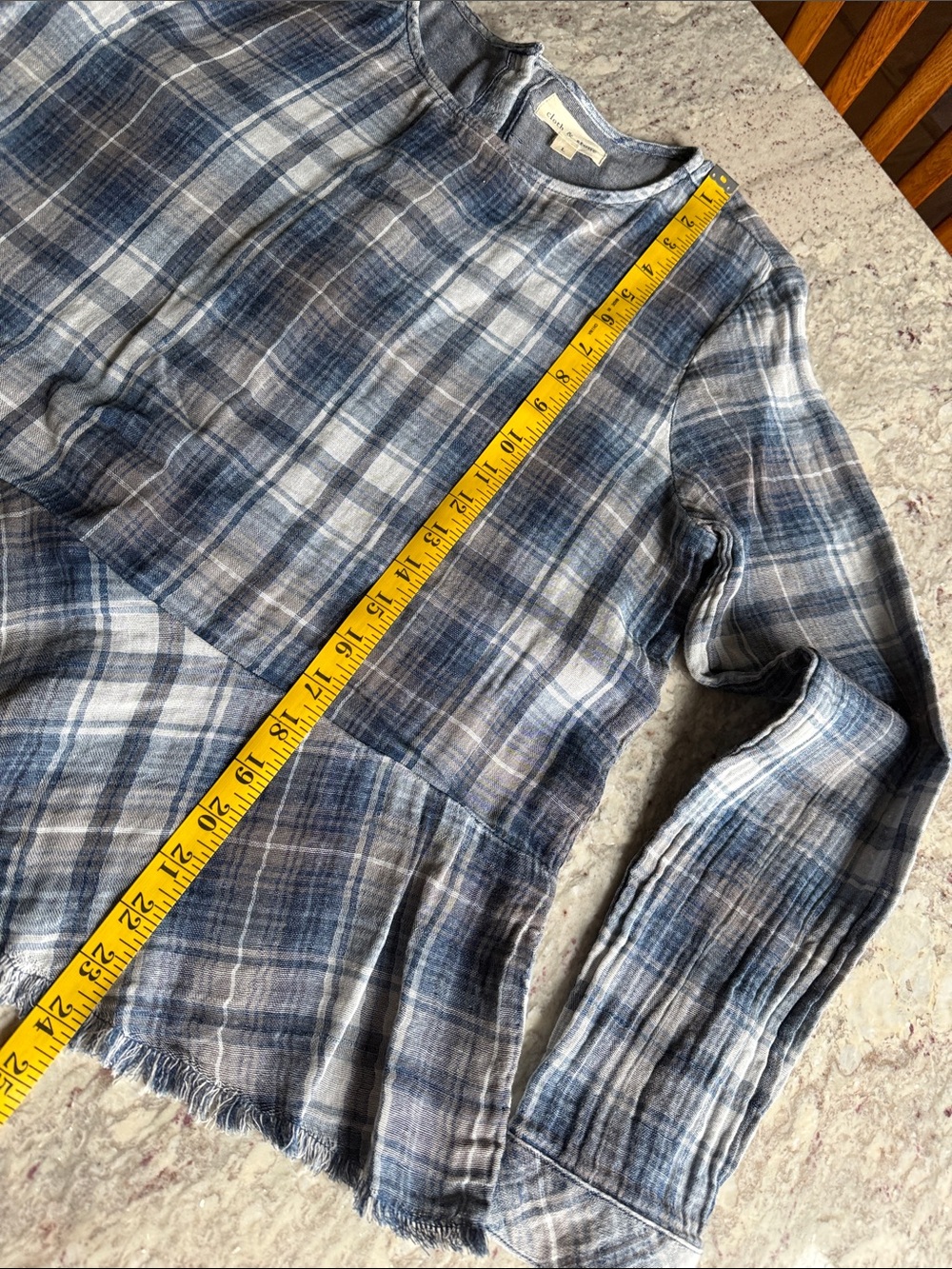 cloth & stone Plaid Peplum Top - Picture 10 of 12